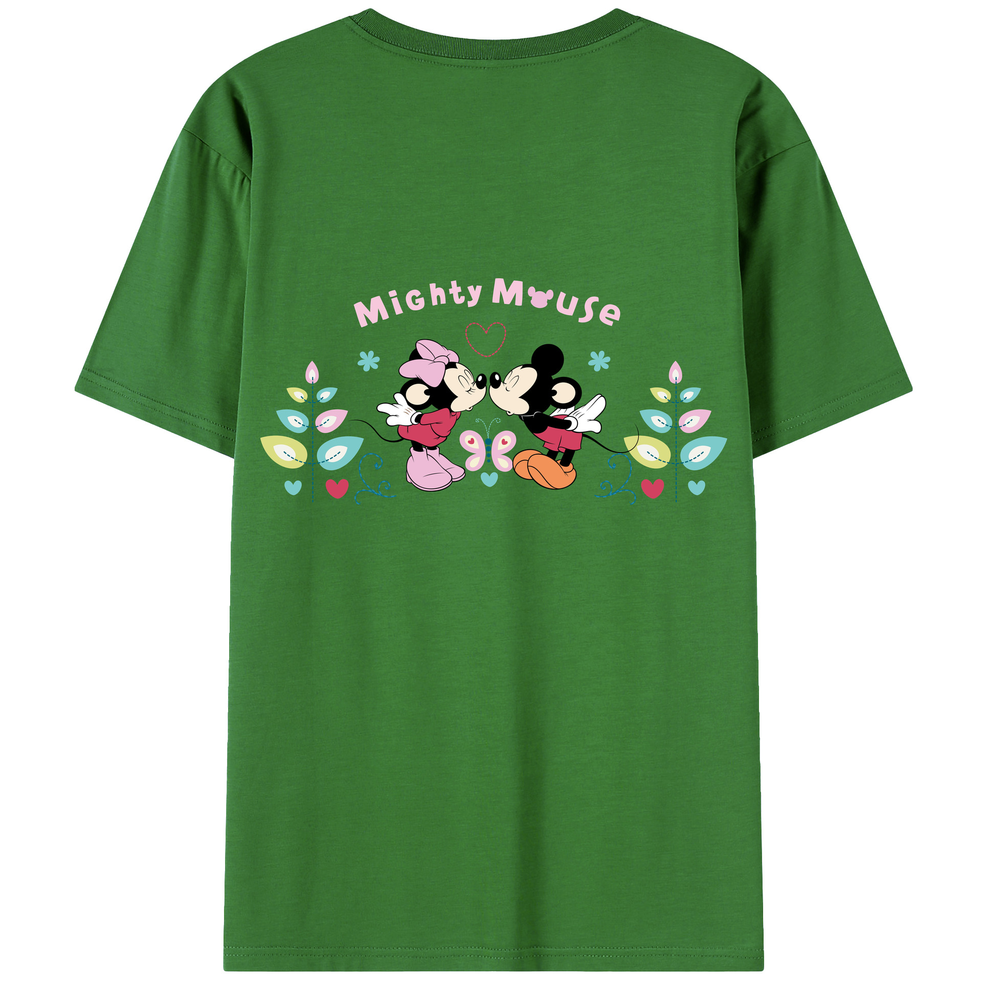 （画像用） ミッキーマウス Mickey Mouse レディース半袖Tシャツ(バックプリント)